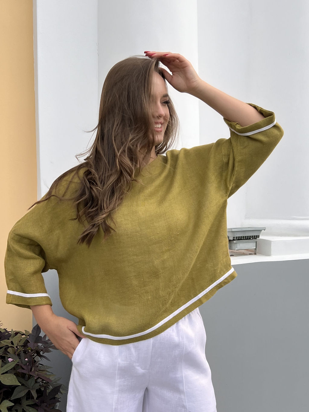 100% ЛЁН блуза ОВЕРСАЙЗ - Новый лен фото 4