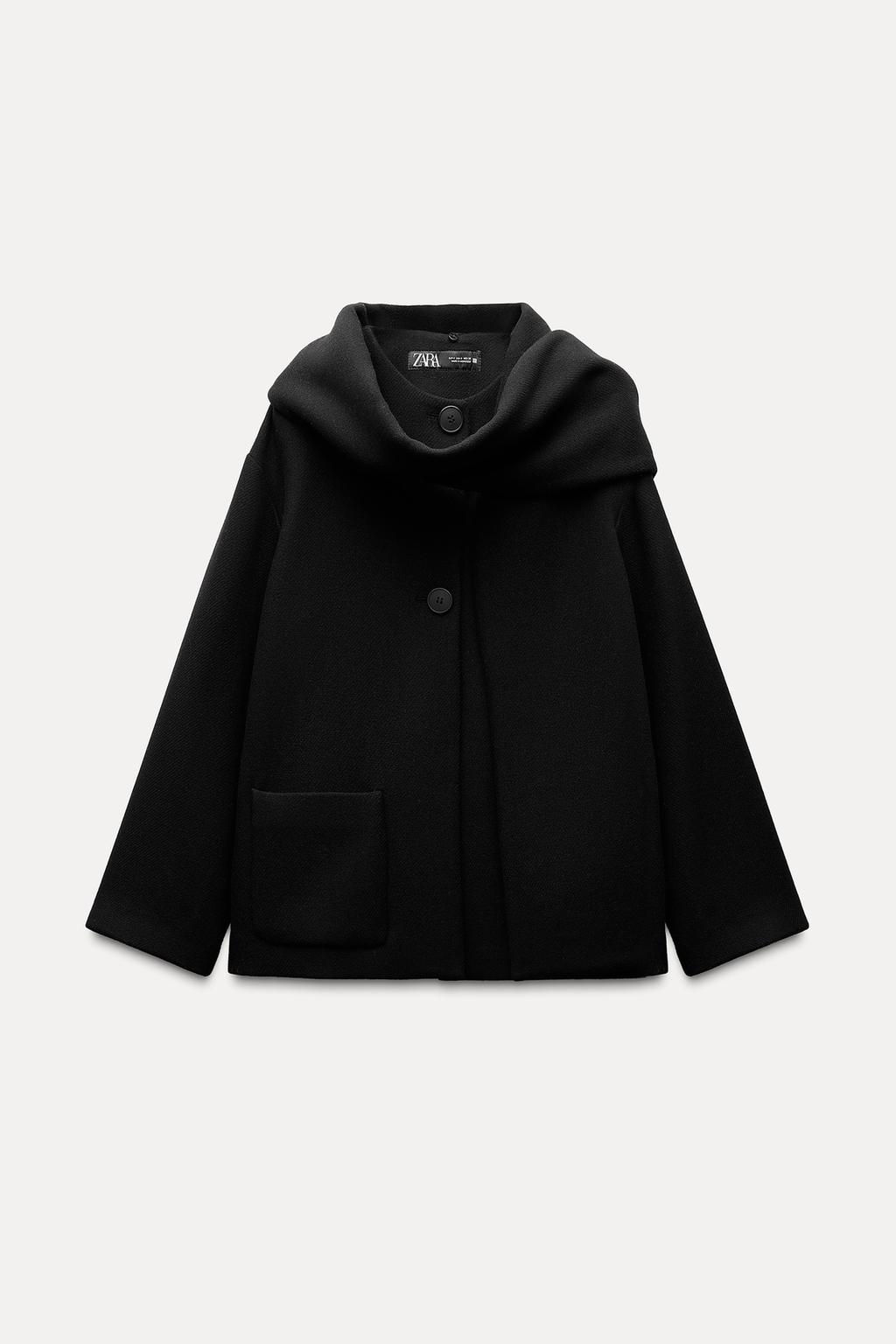 WOOL COAT WITH SCARF - Zara фото 5