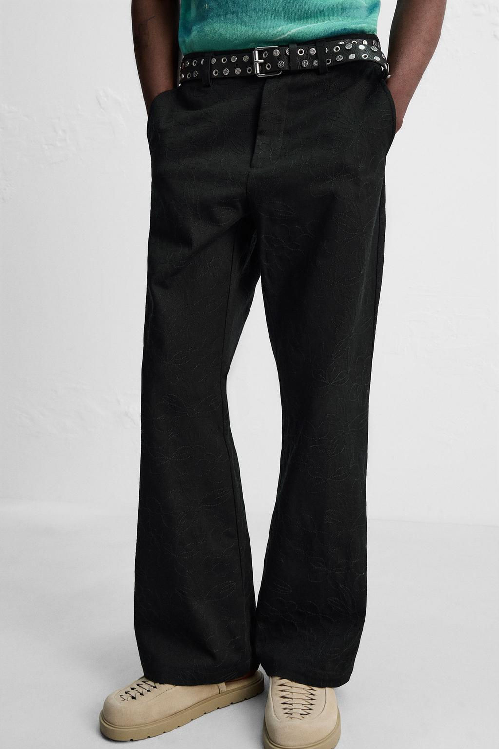 FLORAL EMBROIDERY TROUSERS - Zara фото 5