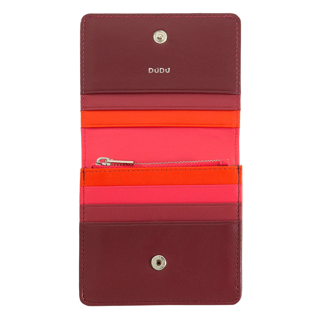 Итальянский кожаный кошелек DuDu серии Flores | малиновый - Dudubags фото 2