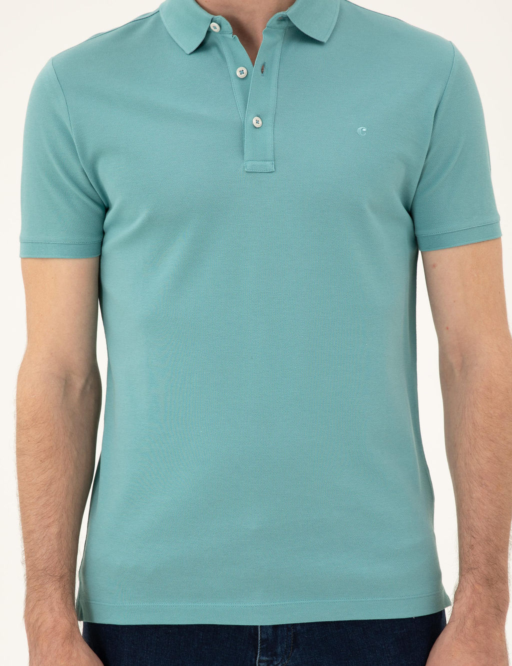 Mint Melanj Slim Fit Polo Yaka Merserize T-shirt