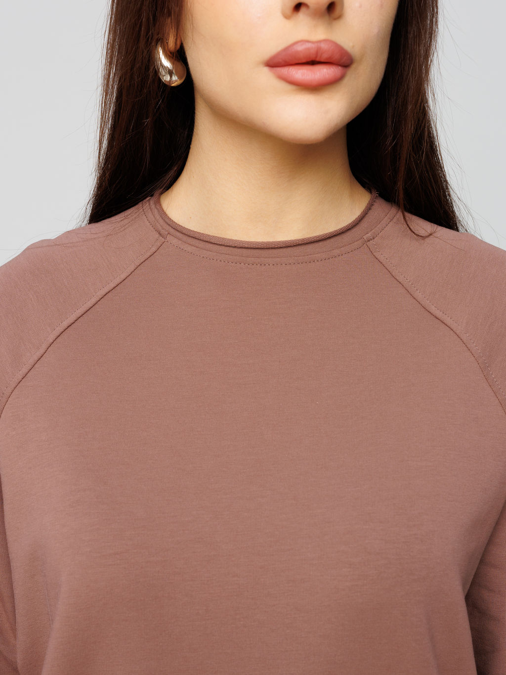 Женское платье с рукавом реглан из футера 2-х нитки какао ВП-11 (02)