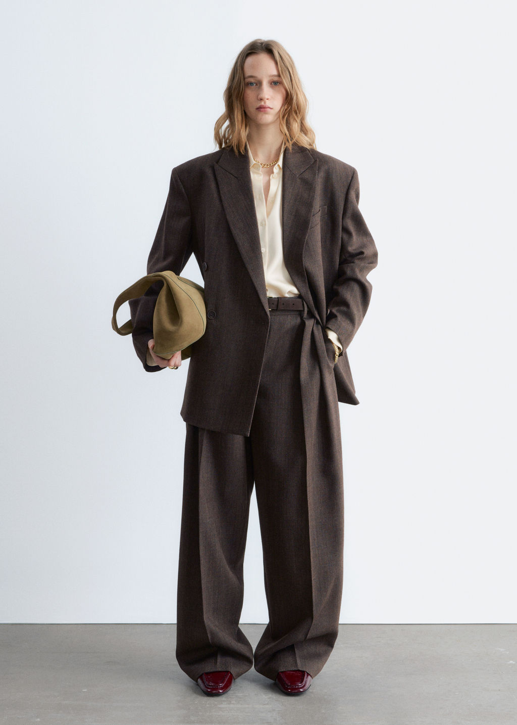 Pantalones de lana con pliegues marcados - H&m фото 9