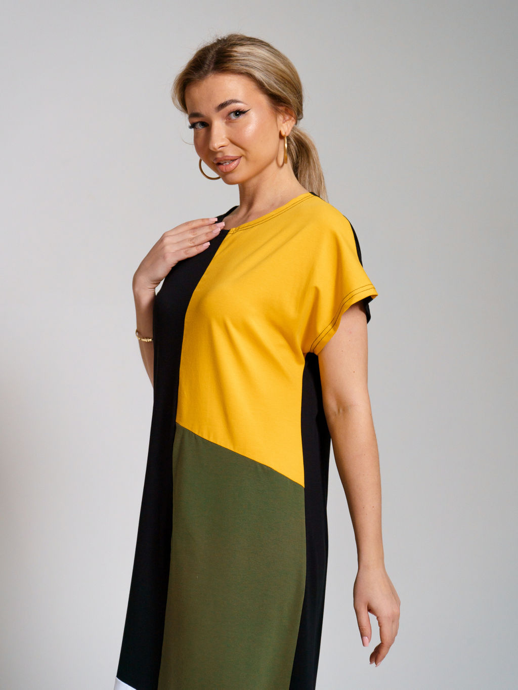 969 Платье "Черный/горчица"