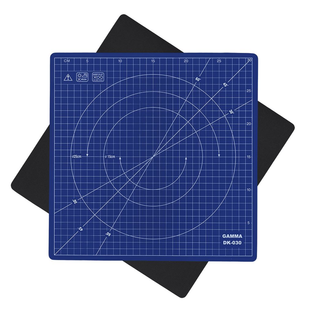 Gamma DK-030 Мат для кроя вращающийся ПВХ 30 см х 30 см в пакете с картонным еврослотом синий