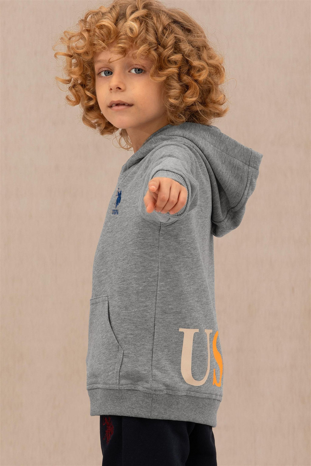 U. S. Polo Assn Серая меланжевая толстовка с капюшоном для мальчика - U.s. polo assn фото 6