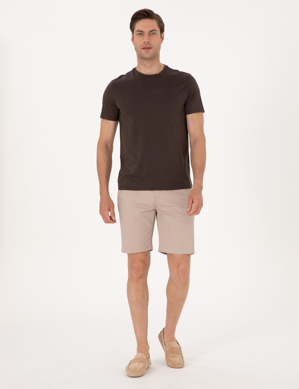 Bej Slim Fit Dokuma _ort