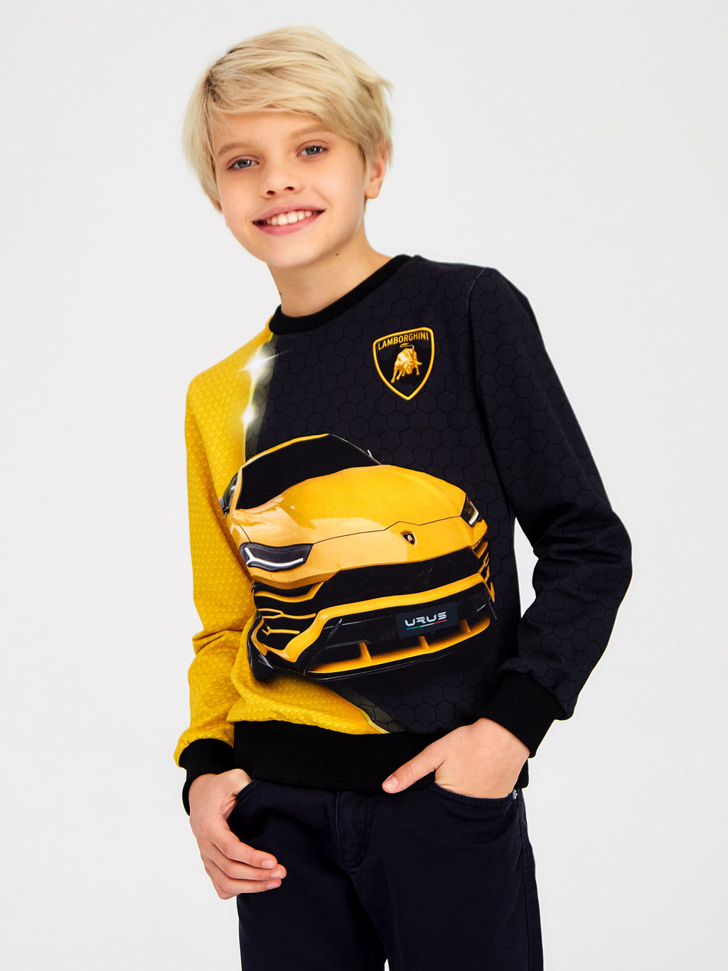 Свитшот "Ламбо",желто-графитовый