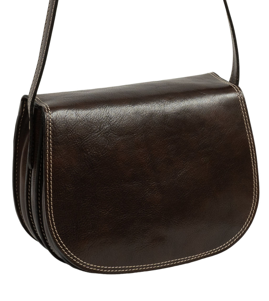 Сумка женская Sefaro Exotic из телячьей кожи гладкая матовая коричневая средняя  фото 13