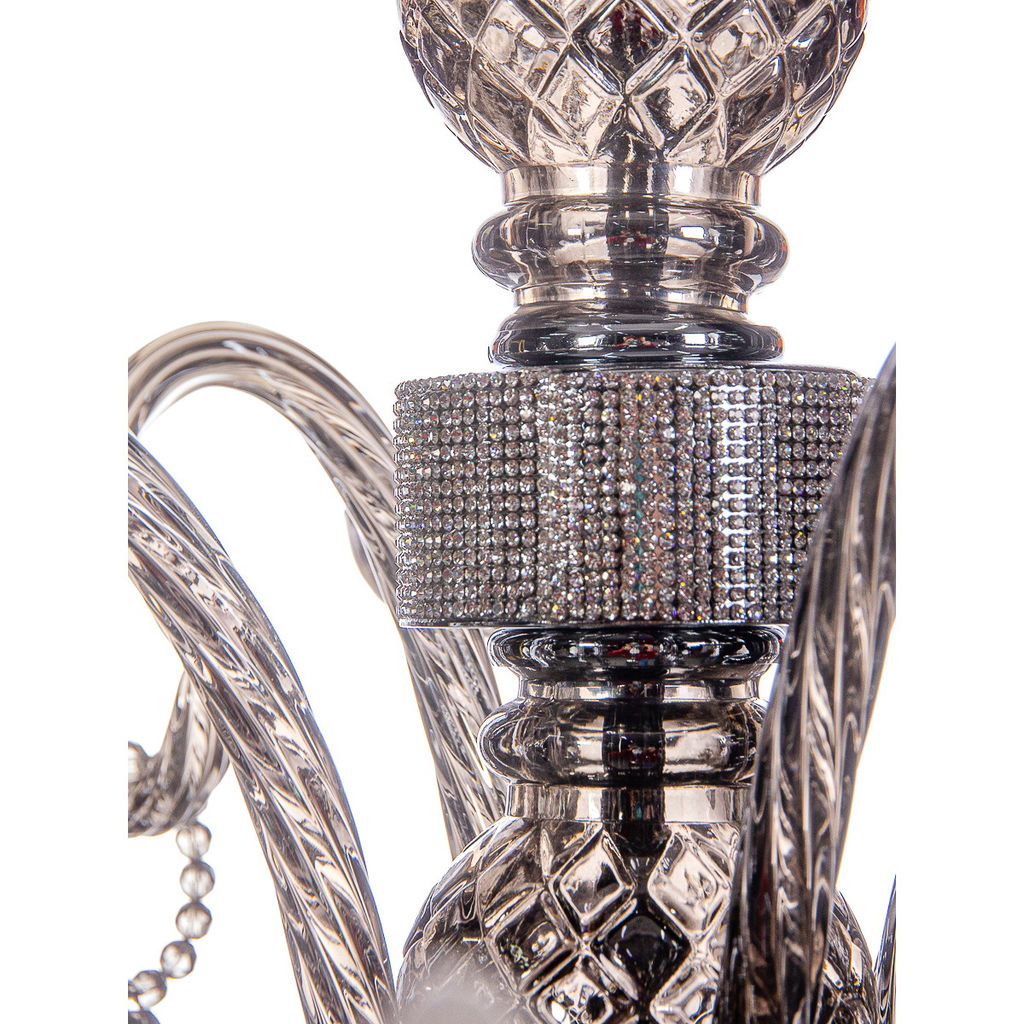 Люстра подвесная в стиле барокко "Alfa Mobili" 12*40Вт Е14 ZF-8206-8+4 со стеклянными основаниями