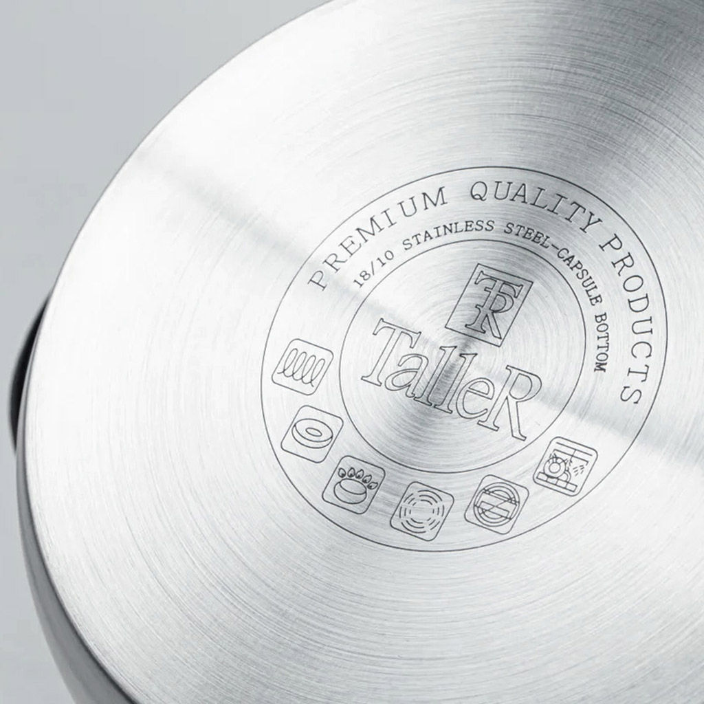 Набор посуды из нержавеющей стали Лортон 2 предмета: кастрюля 3,2л - д20см, h10,5см, ковш 1,5л - д16см, h8см, s0,5мм, дно s2,7мм, полировка зеркальная снаружи, зеркальная внутри, стеклянная жаропрочная крышка, стальной обод, пароотвод, ручки с из н - Домашняя мода фото 5