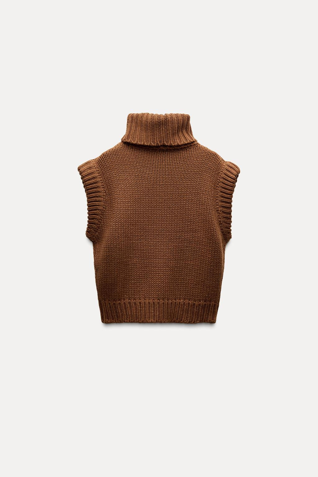 HIGH NECK KNITTED WAISTCOAT - Zara фото 9