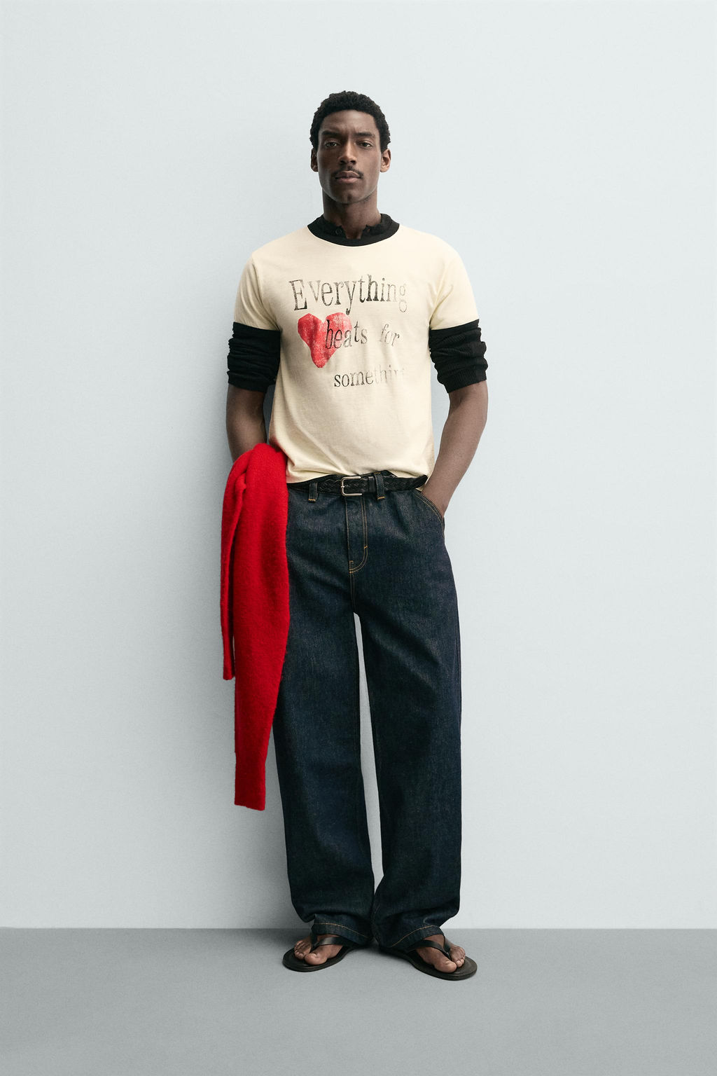 RIB T-SHIRT WITH CONTRAST HEART - Zara фото 9