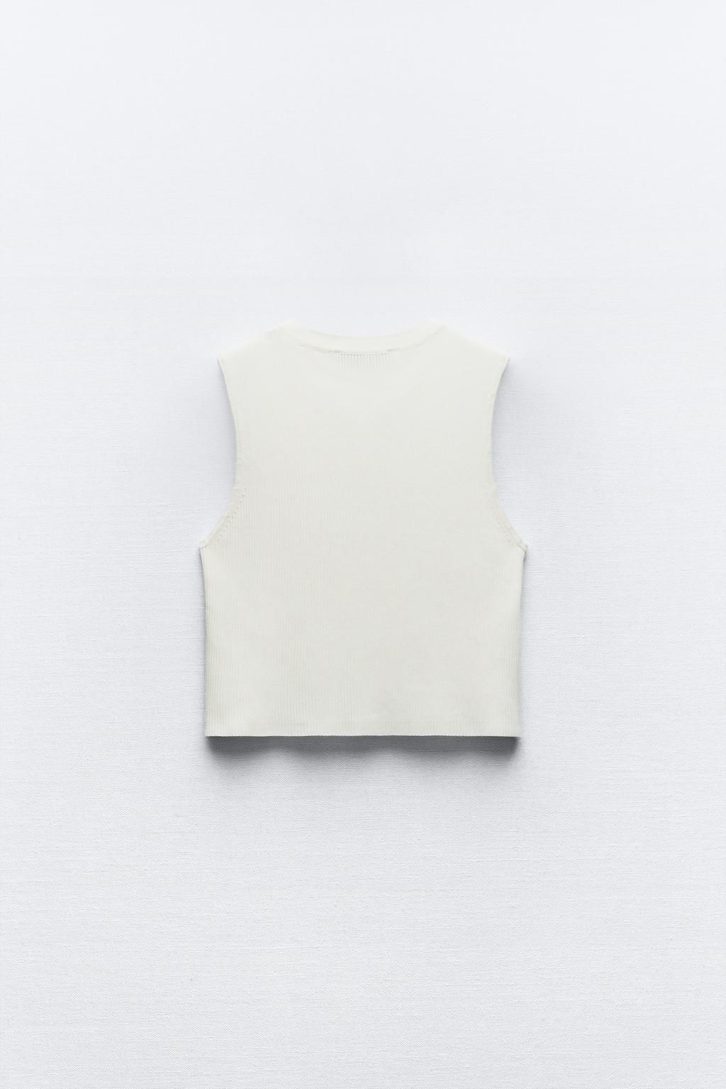 PLAIN KNIT TOP WITH GOLDEN BUTTONS - Zara фото 5