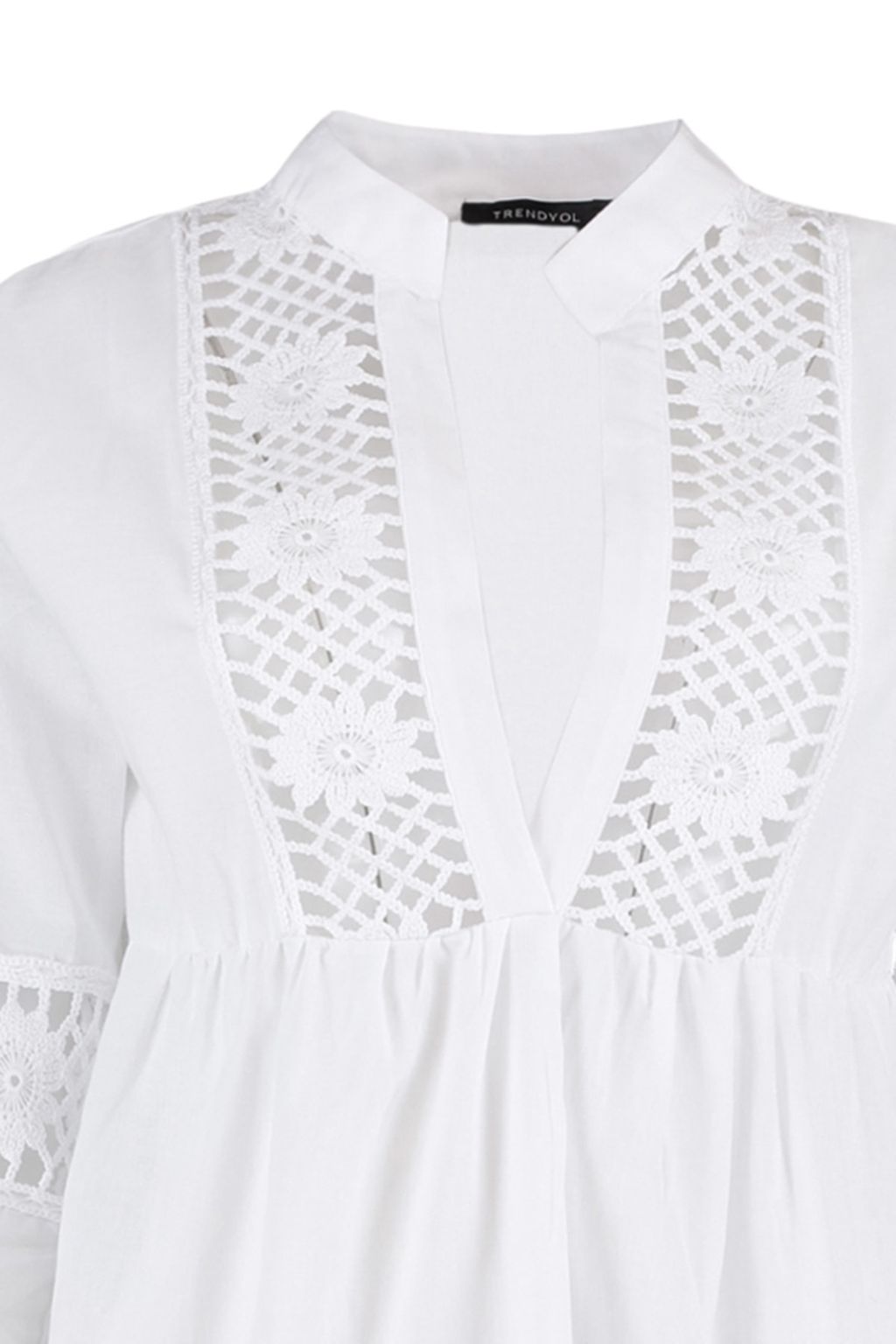 TRENDYOLMILLA Siyah Dokuma %100 Pamuk Dantelli Mini Plaj Elbisesi TBESS20EL0854  фото 18