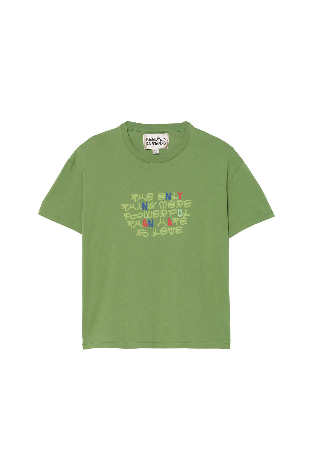 CAMISETA CROPPED FIT TEXTO AMOR / Verde