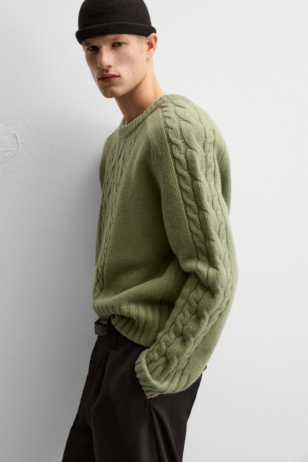 TEXTURED CABLE-KNIT SWEATER - Zara фото 6