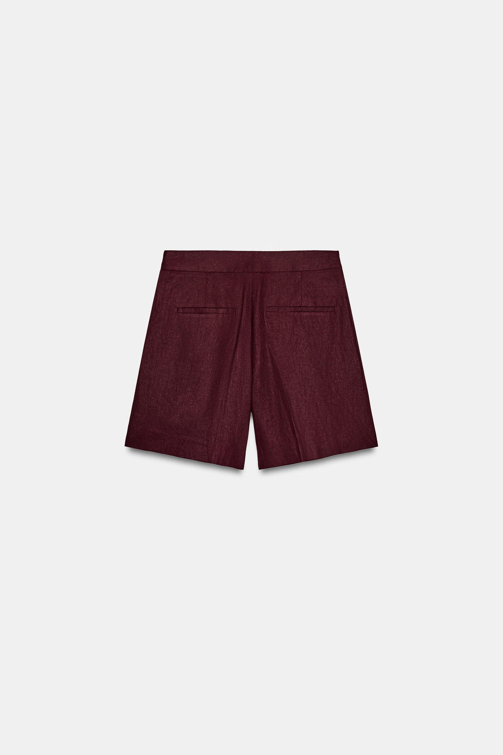 BERMUDA PINZAS CON LINO / Burgundy - Zara фото 5