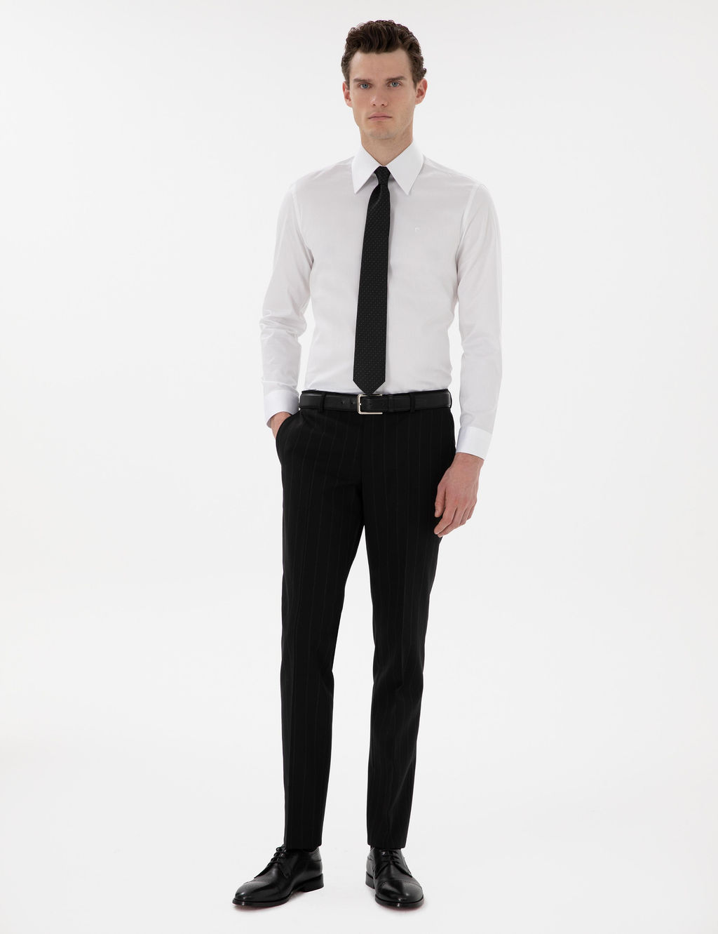 Beyaz Slim Fit Uzun Kollu G_mlek