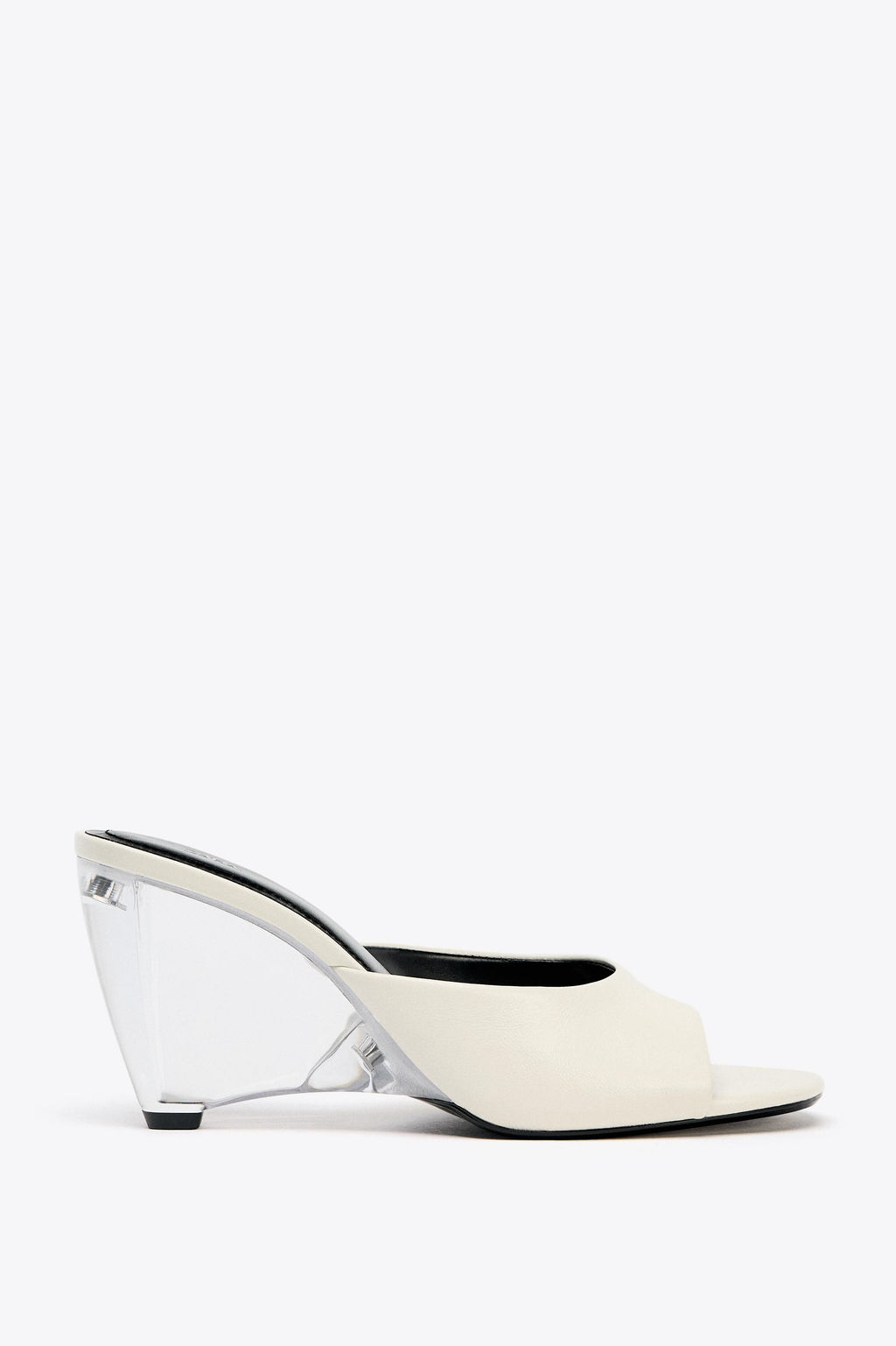 LEATHER TRANSPARENT WEDGE MULES - Zara фото 11