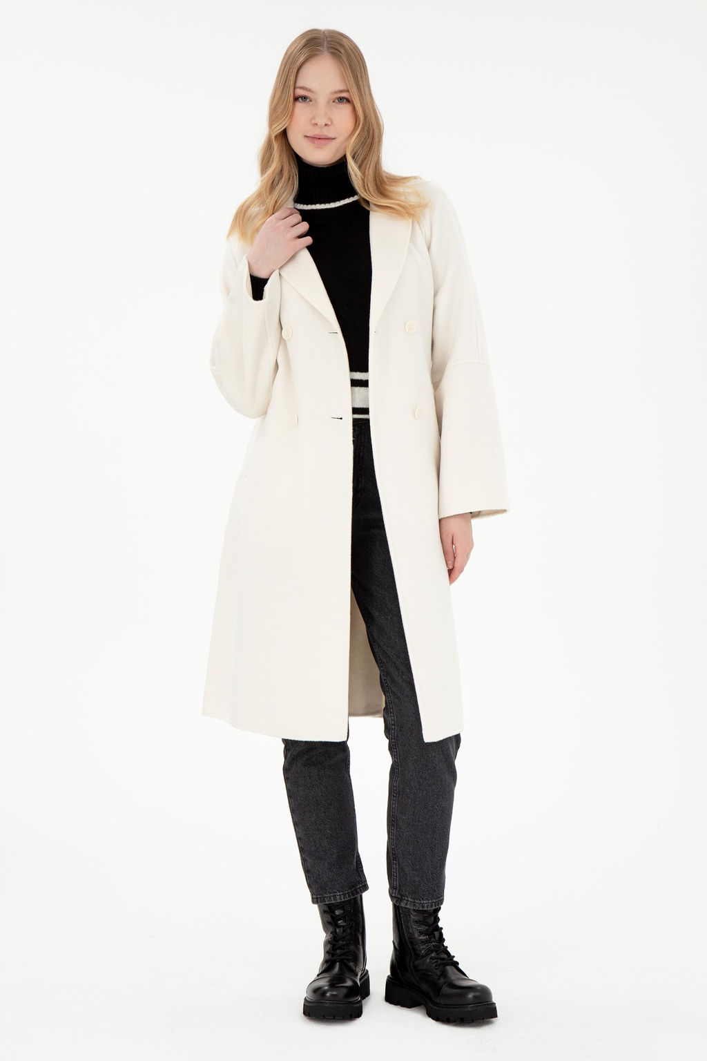 Женское кремовое пальто с вышивкой Неожиданная скидка в корзине - U.s. polo assn фото 4