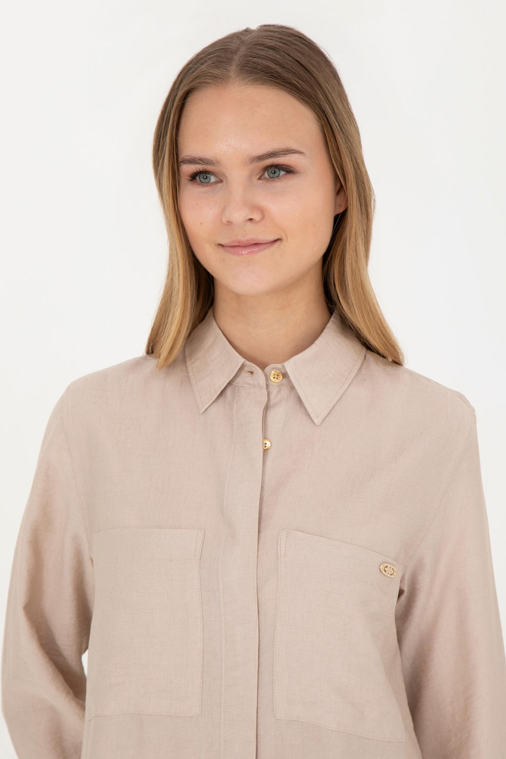 Женское тканое платье песочного цвета - U.s. polo assn фото 9