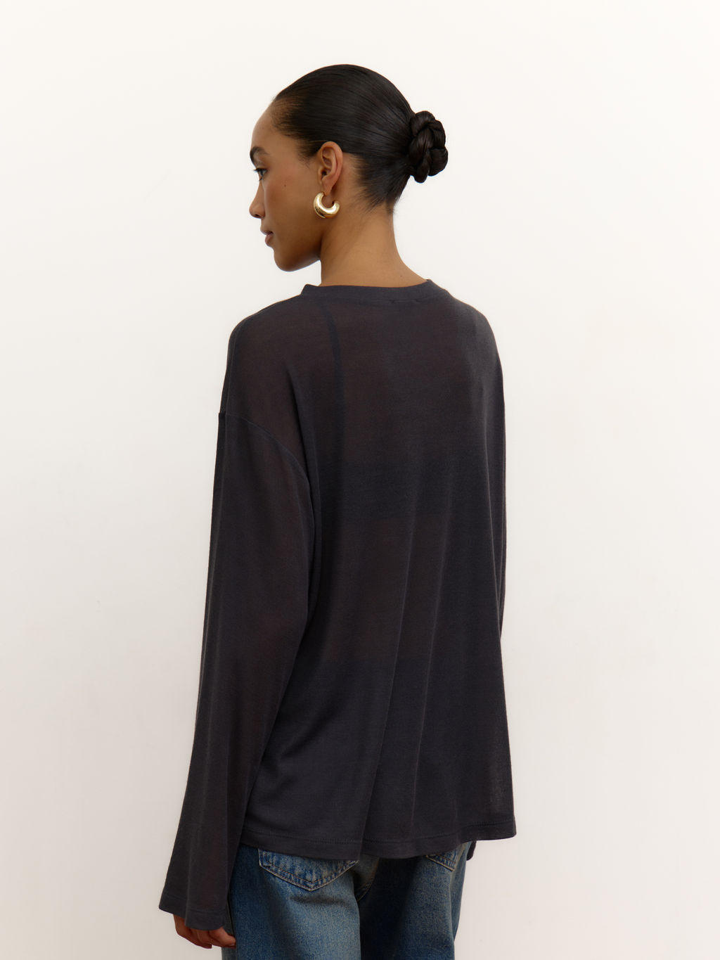 Лонгслив из трикотажа прямого силуэта - Mollis фото 10
