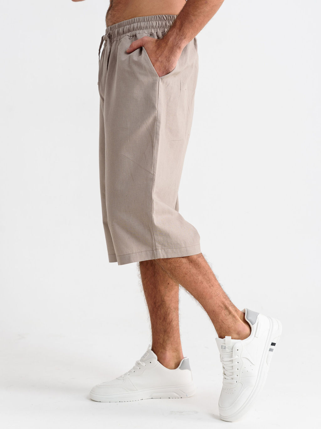 Бриджи Оптима Льняные из хлопка с льном мокко фото 18