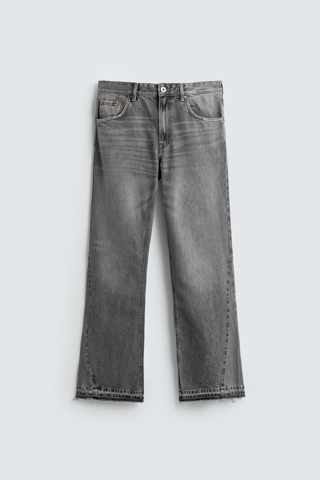 JEANS FLARE FIT ROTOS / Gris - Zara фото 7