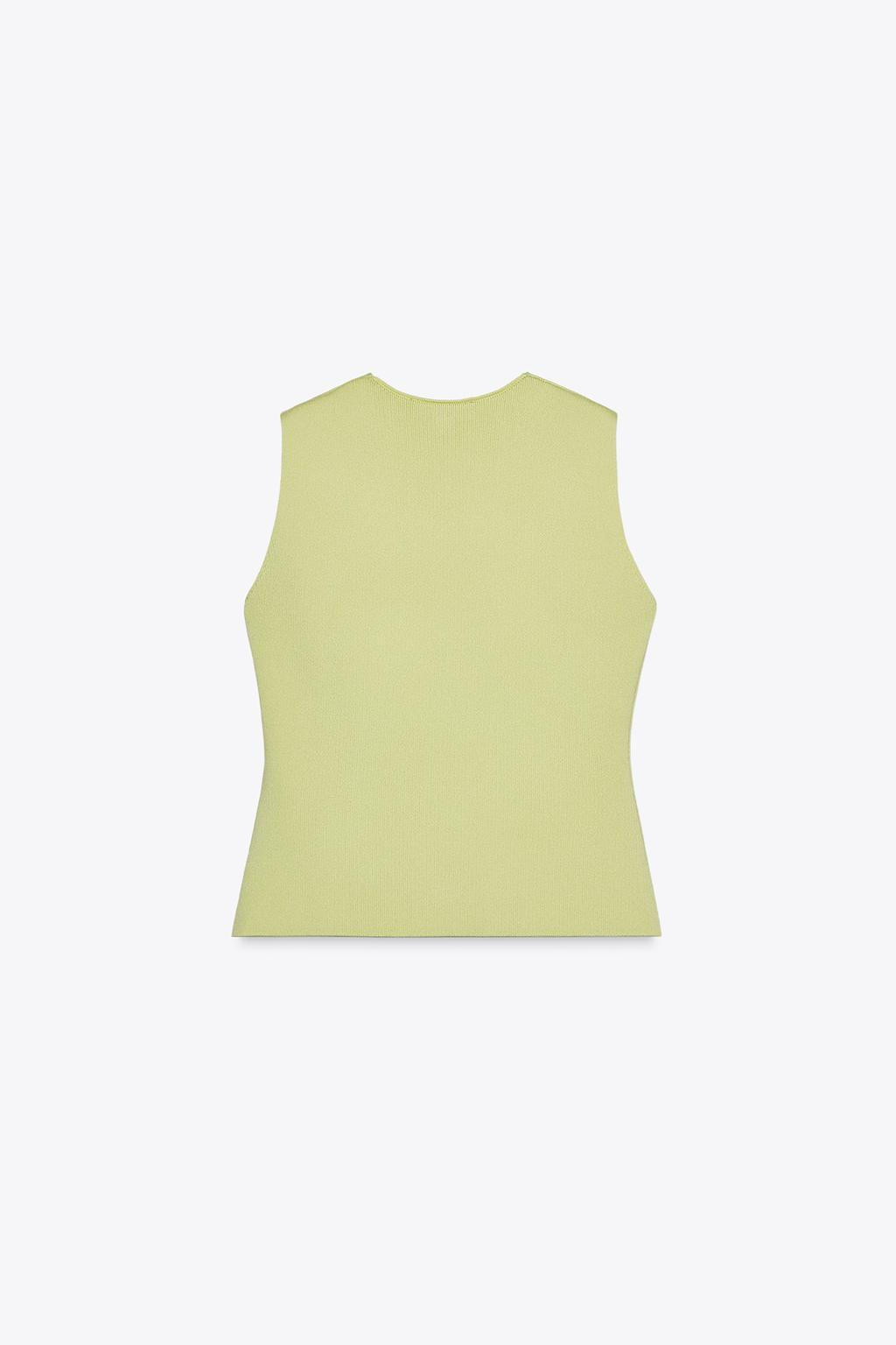 PLAIN KNIT WAISTCOAT TOP - Zara фото 22