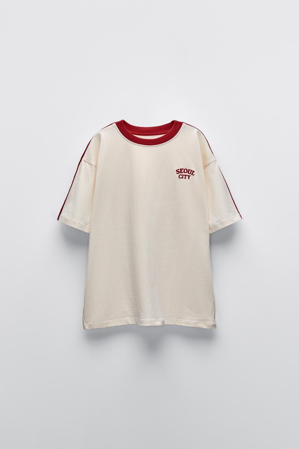 T-SHIRT WITH PIPING - Zara фото 2