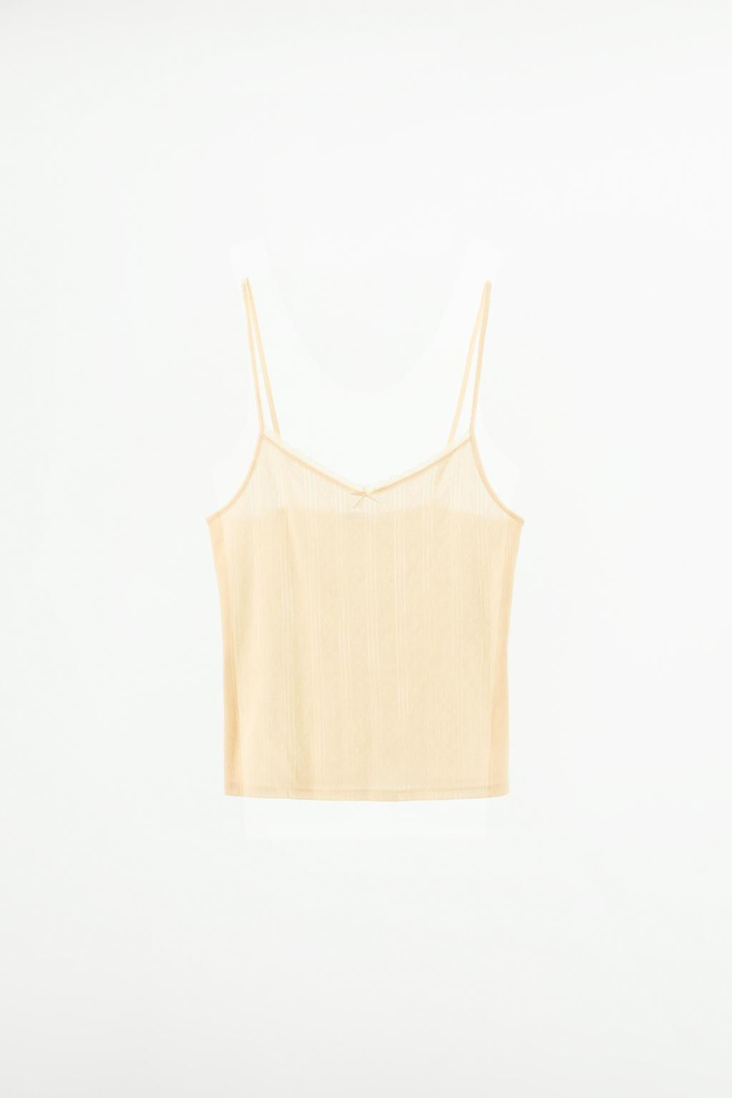 POINTELLE TOP WITH LACE TRIMS - Zara фото 5