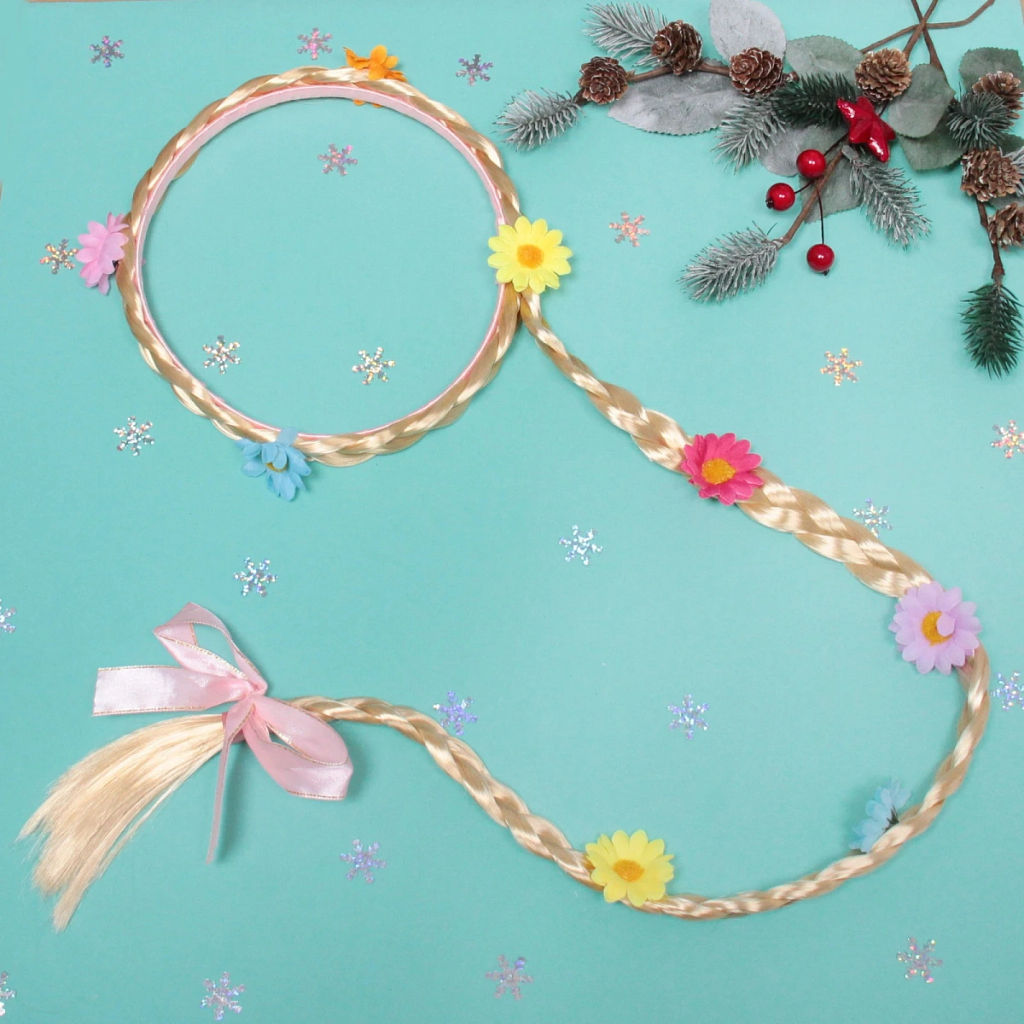 Цена за 2 шт. Ободок карнавальный с косичкой "Цветочный рай"