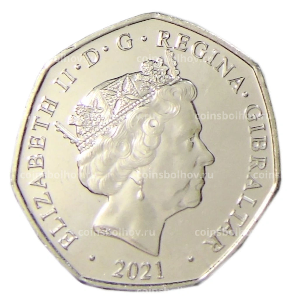 Монета 50 пенсов 2021 года Гибралтар Рождество