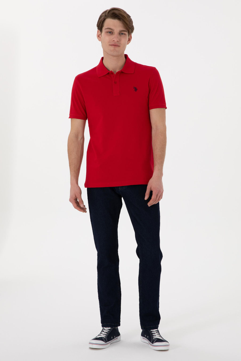 Erkek Slim Fit Polo Yaka K_rm_z_ Basic Ti__rt - U.s. polo assn фото 4