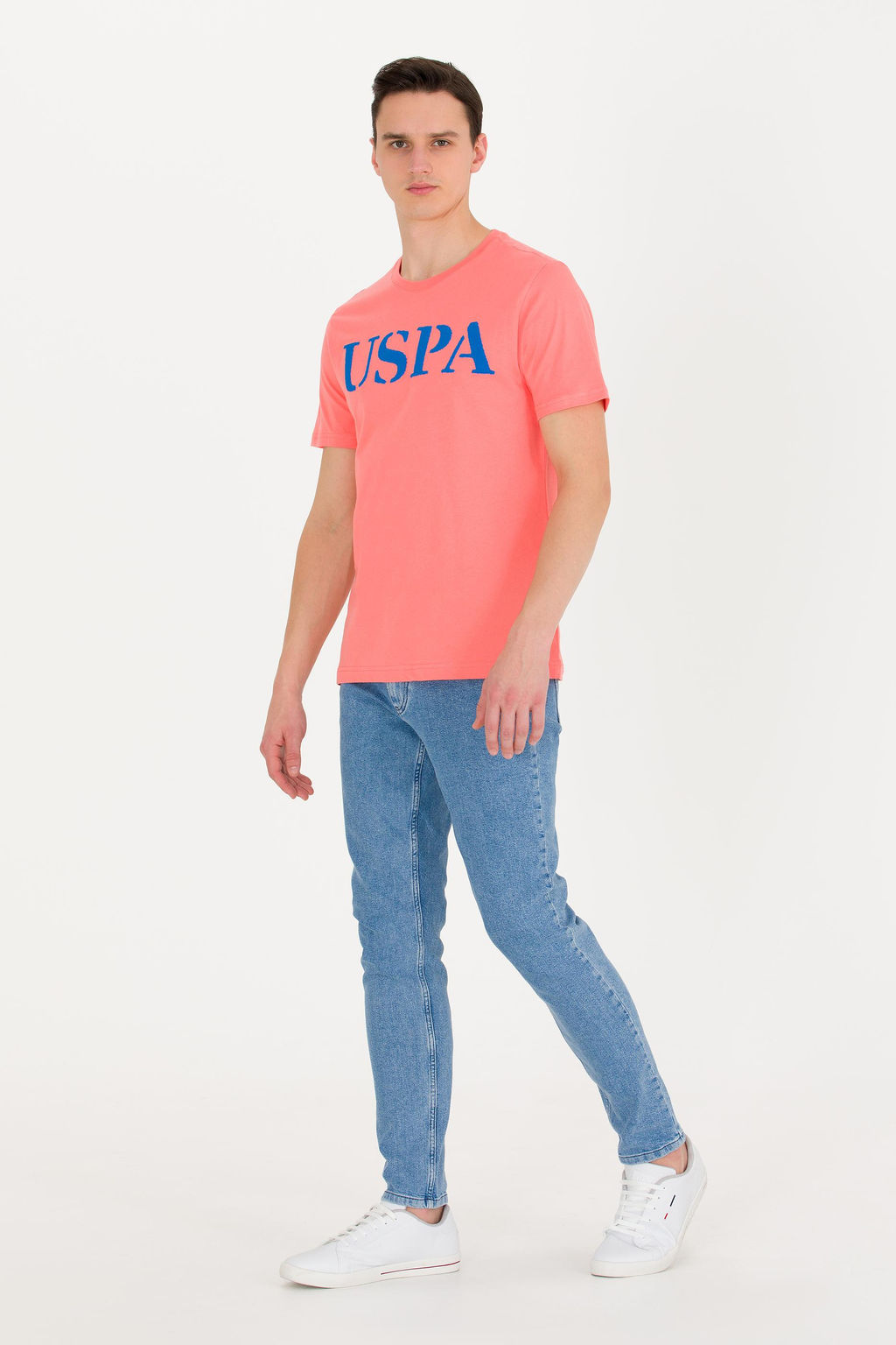 U. S. Polo Assn Мужская базовая футболка с круглым вырезом Salmon - U.s. polo assn фото 4