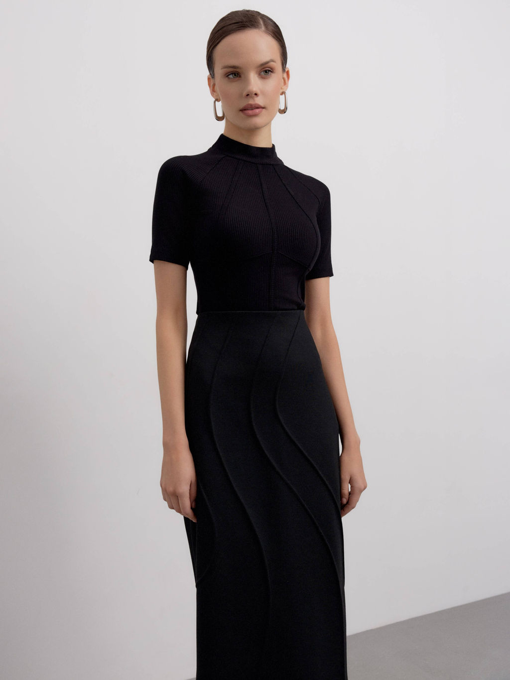 CONTE Джемпер в рубчик с имитацией корсета LD 2629 black - Conte elegant фото 2