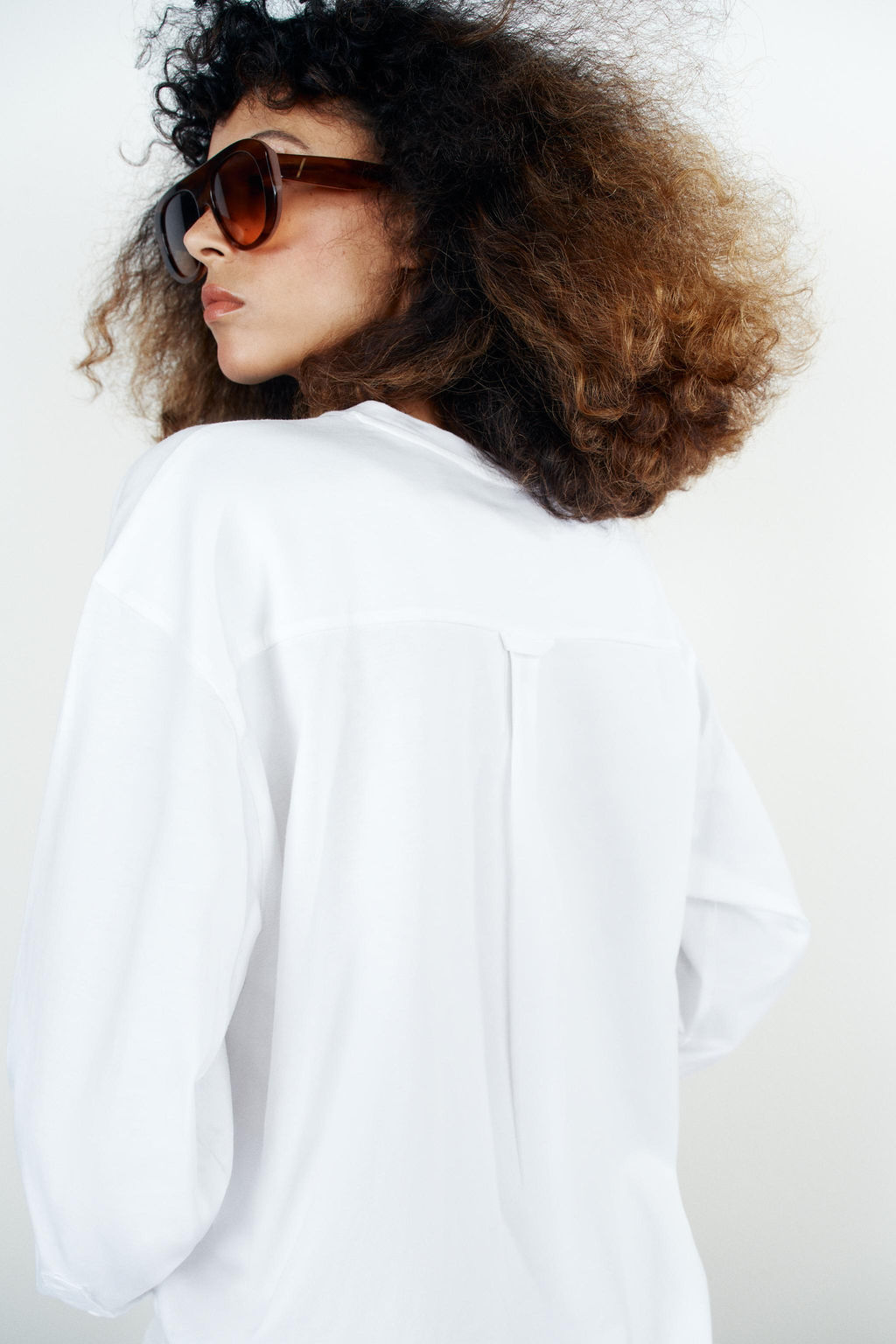 CAMISETA COMBINADA MANGA LARGA / Blanco - Zara фото 6