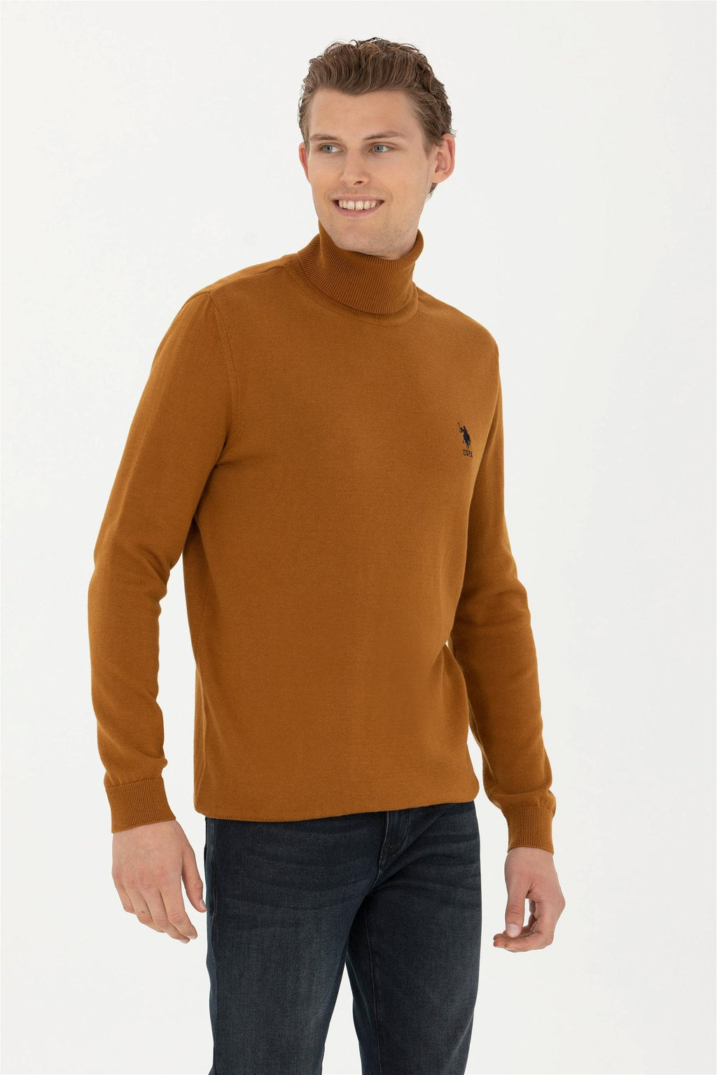 Мужской базовый свитер кокосового цвета - U.s. polo assn фото 4