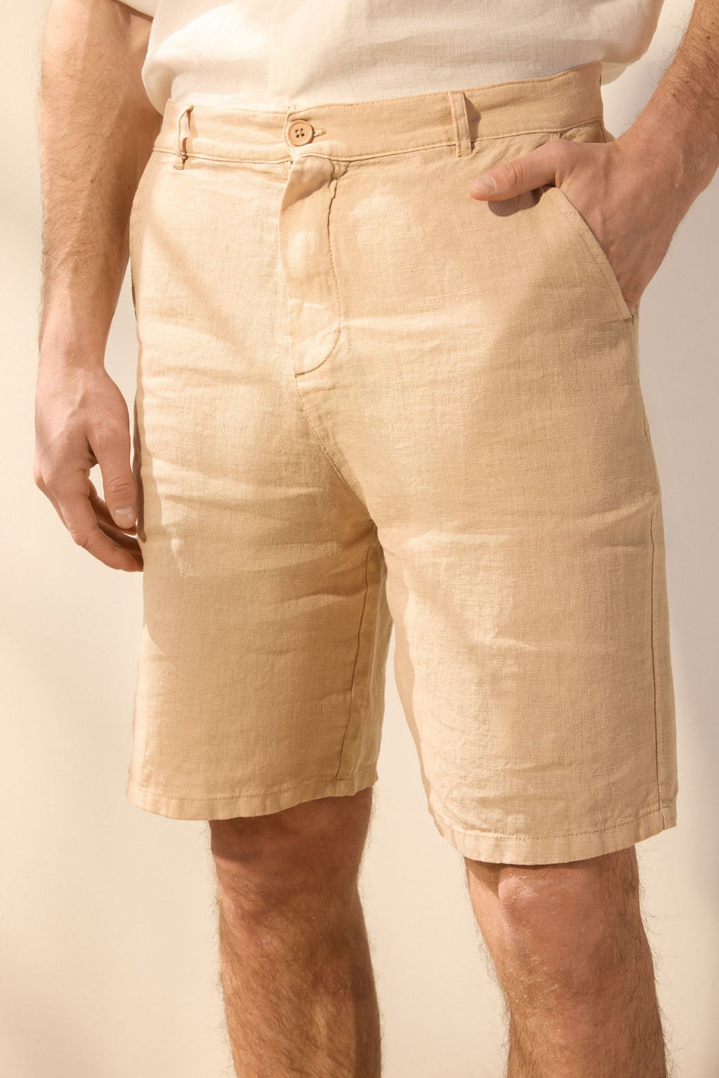 Trendyolmilla Man Vizon Limited Edition %100 Keten Regular Fit Sort&Bermuda TMNSS25SR00049  фото 4
