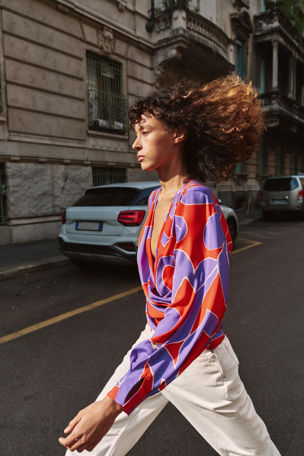 CAMISA SATINADA ESTAMPADA HOMBRERAS / Multicolor - Zara фото 4