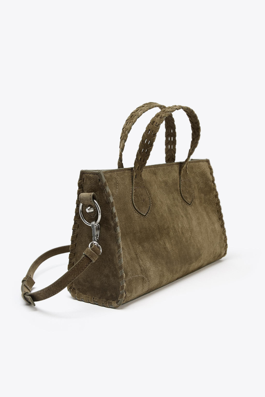 BRAIDED SPLIT SUEDE CITY BAG - Zara фото 5