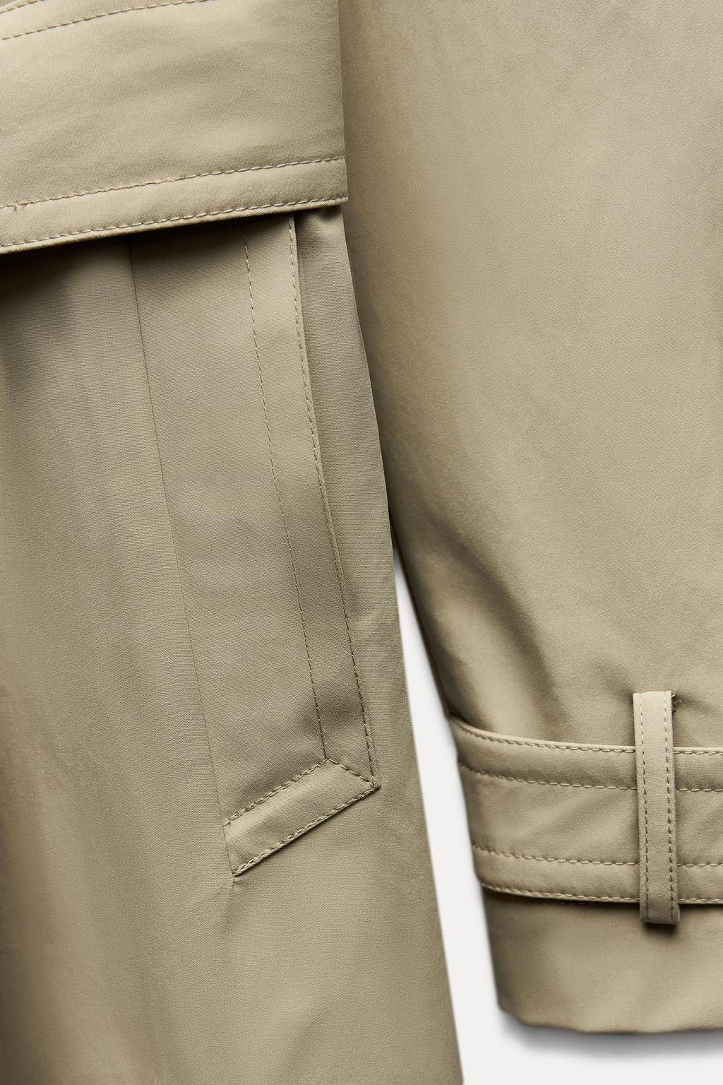 WATER-REPELLENT MIDI TRENCH COAT WITH BELT - Zara фото 7