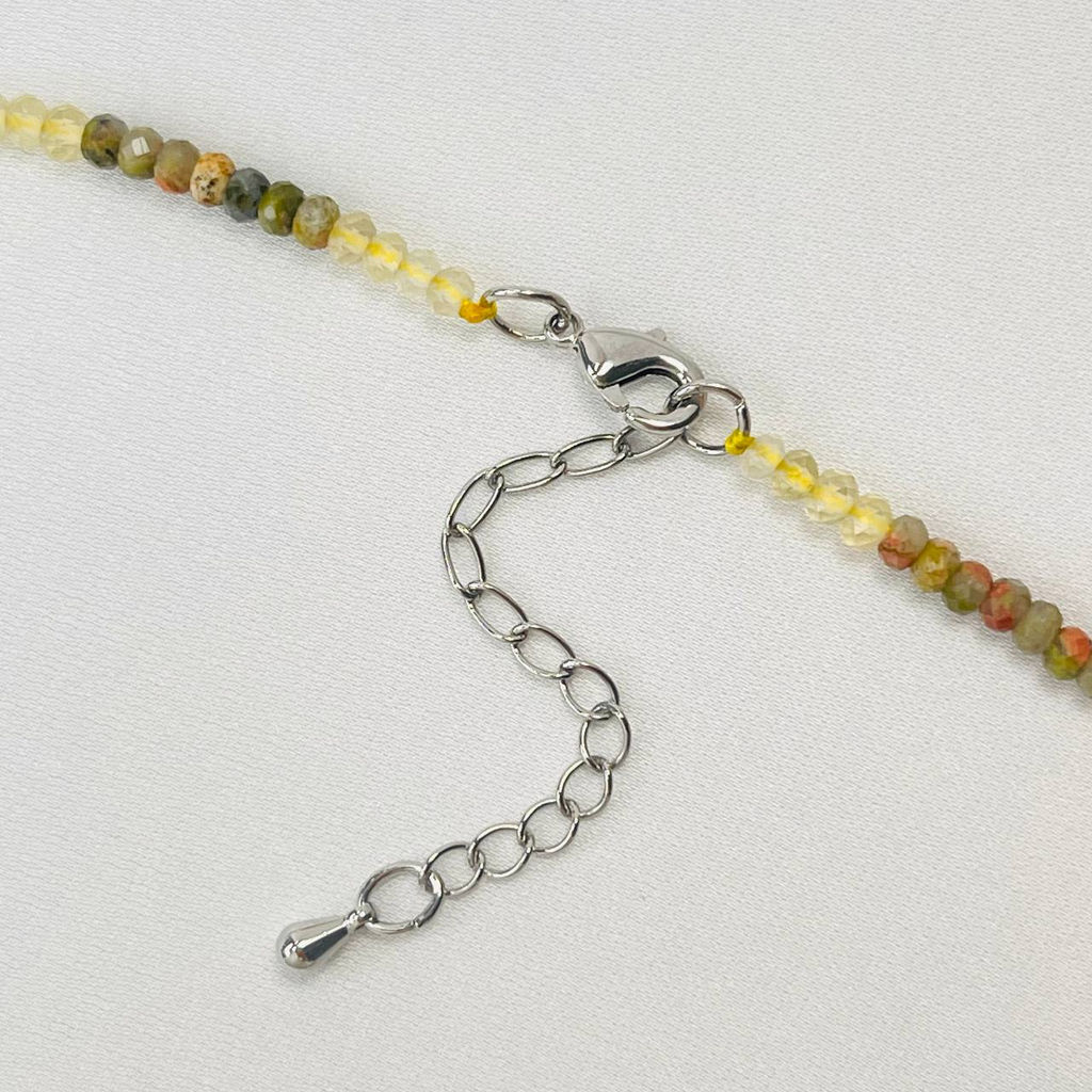 Чокер из Унакита и Лимонного кварца - Радуга самоцветов фото 3