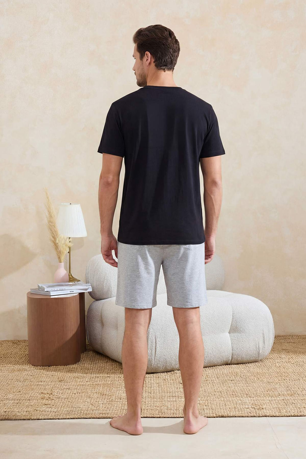 TRENDYOL MAN Lacivert Bask?l? Regular Fit Orme Sortlu Pijama Tak?m? TMNSS24PT00012 - Trendyolmilla фото 20