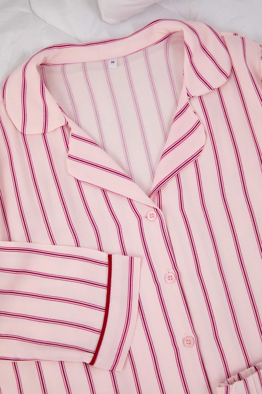 Pembe Cizgili Belmando Dokuma Pijama Tak?m? THMAW26PT00203 - Trendyolmilla фото 7