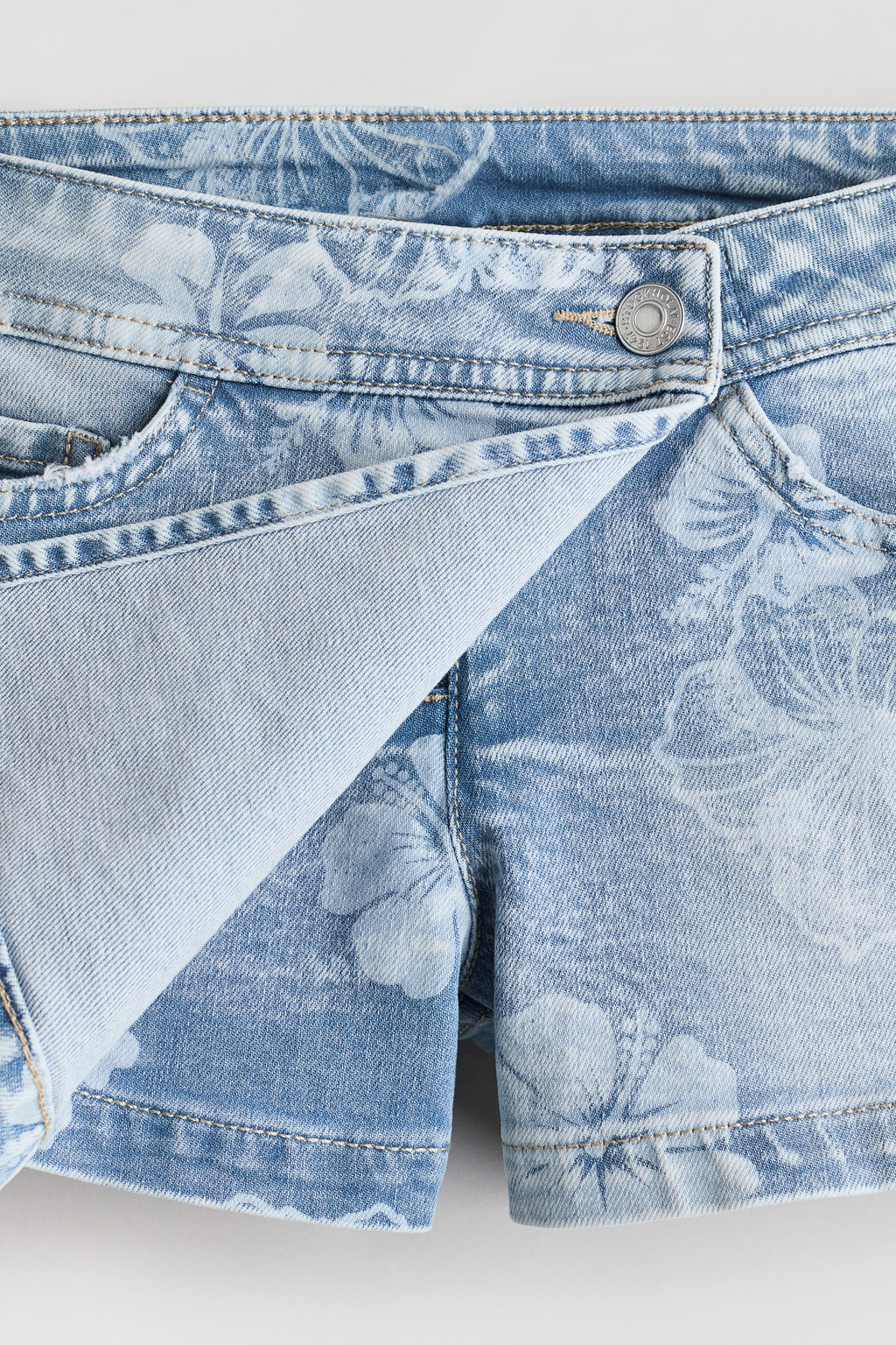 Falda pantal?n cruzada en denim - H&m фото 2