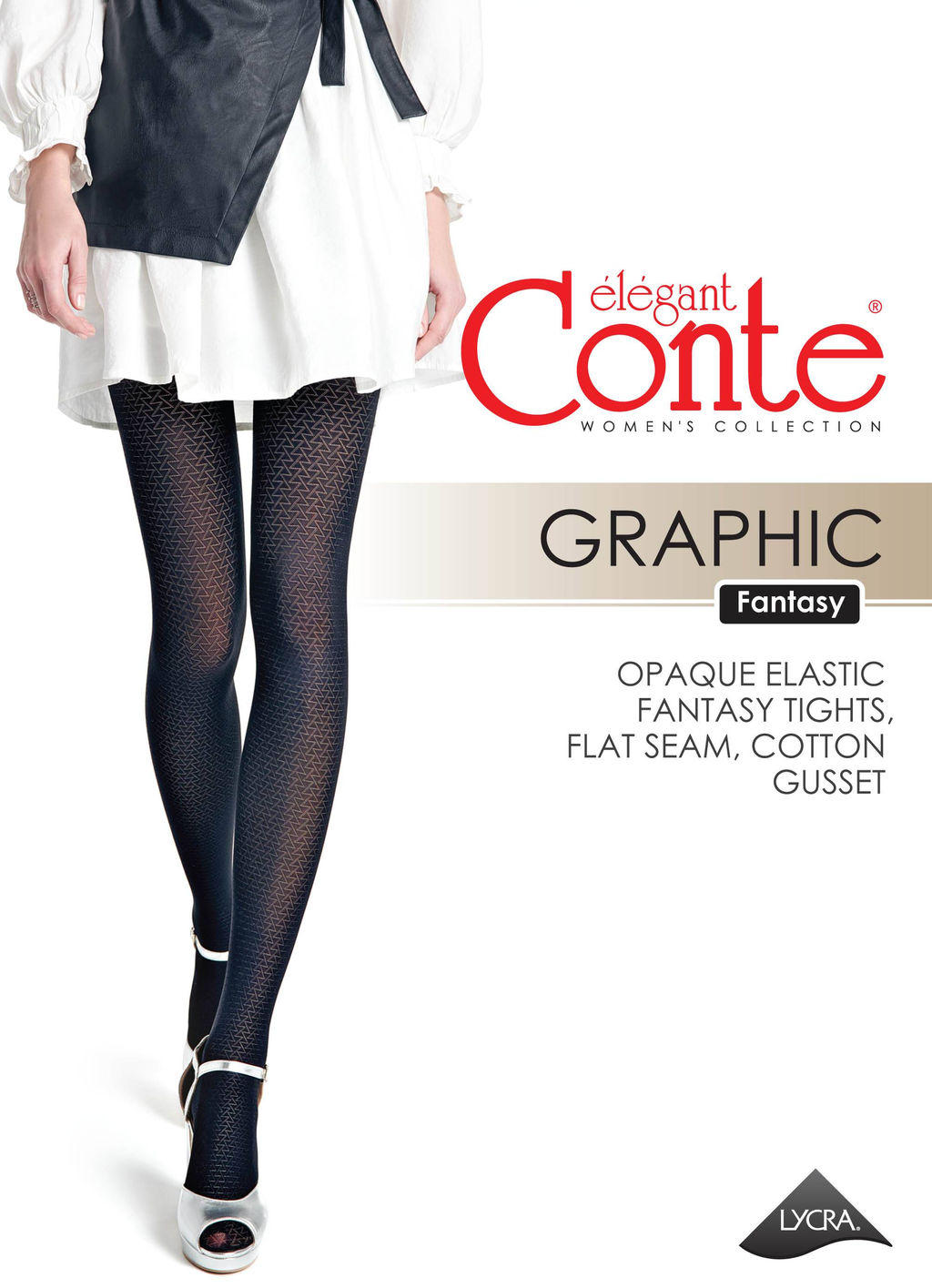 Колготки фантазийные CONTE GRAPHIC Колготки с геометрическим рисунком nero - Conte elegant фото 6