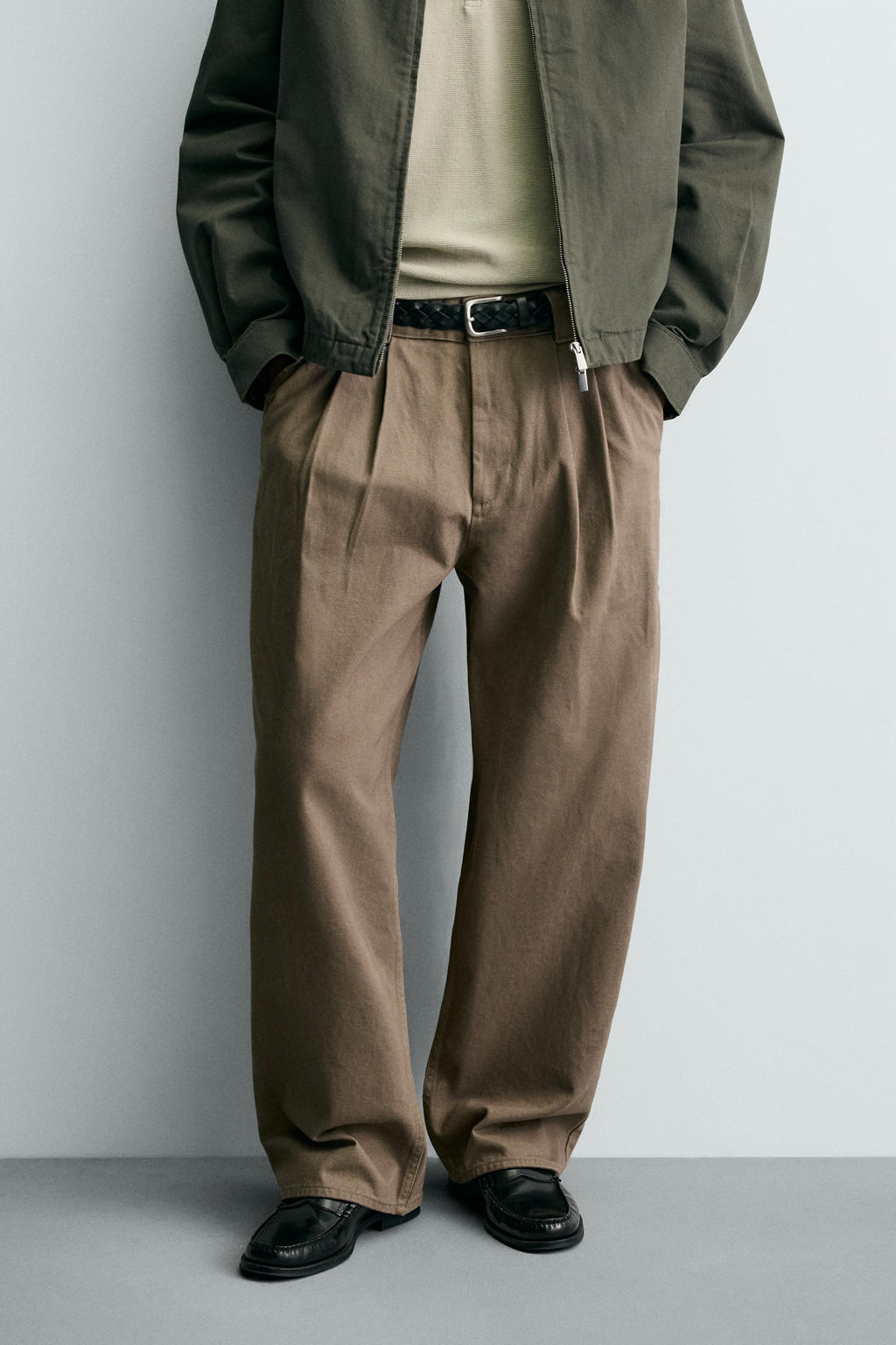 PANTAL?N CHINO BAGGY FIT PLIEGUES / Beige - Zara фото 2