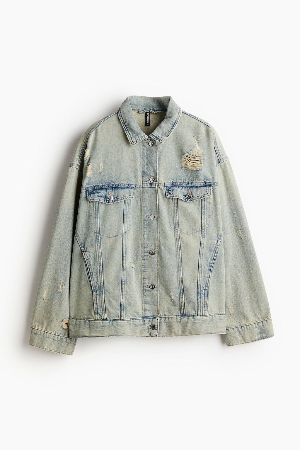 Cazadora denim oversize con efecto desgastado - H&m фото 6